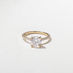 Grace Round Solitaire with Pavé in 14k Yellow Gold thumbnail
