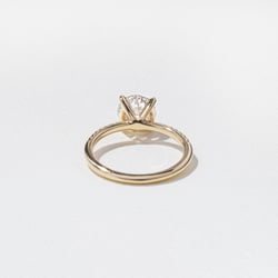 Grace Round Solitaire with Pavé in 14k Yellow Gold – view 4 thumbnail