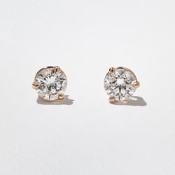 1.00ct Classic Round Diamond Studs in 14k Rose Gold thumbnail
