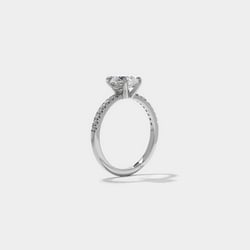 Grace Pear Solitaire with Pavé in 14k White Gold – view 5 thumbnail