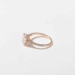 Iris Oval Solitaire with Pavé in 14k Rose Gold – view 3 thumbnail