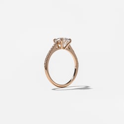 Iris Oval Solitaire with Pavé in 14k Rose Gold – view 5 thumbnail