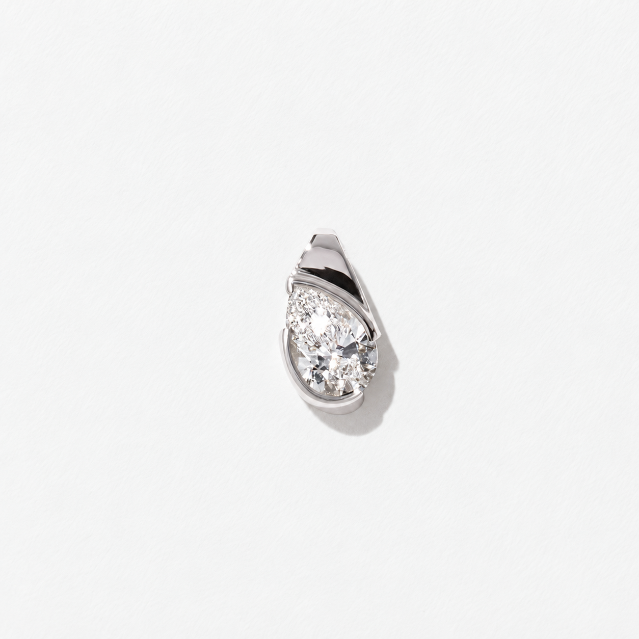 Rhodes Pear Diamond Pendant in 14k White Gold