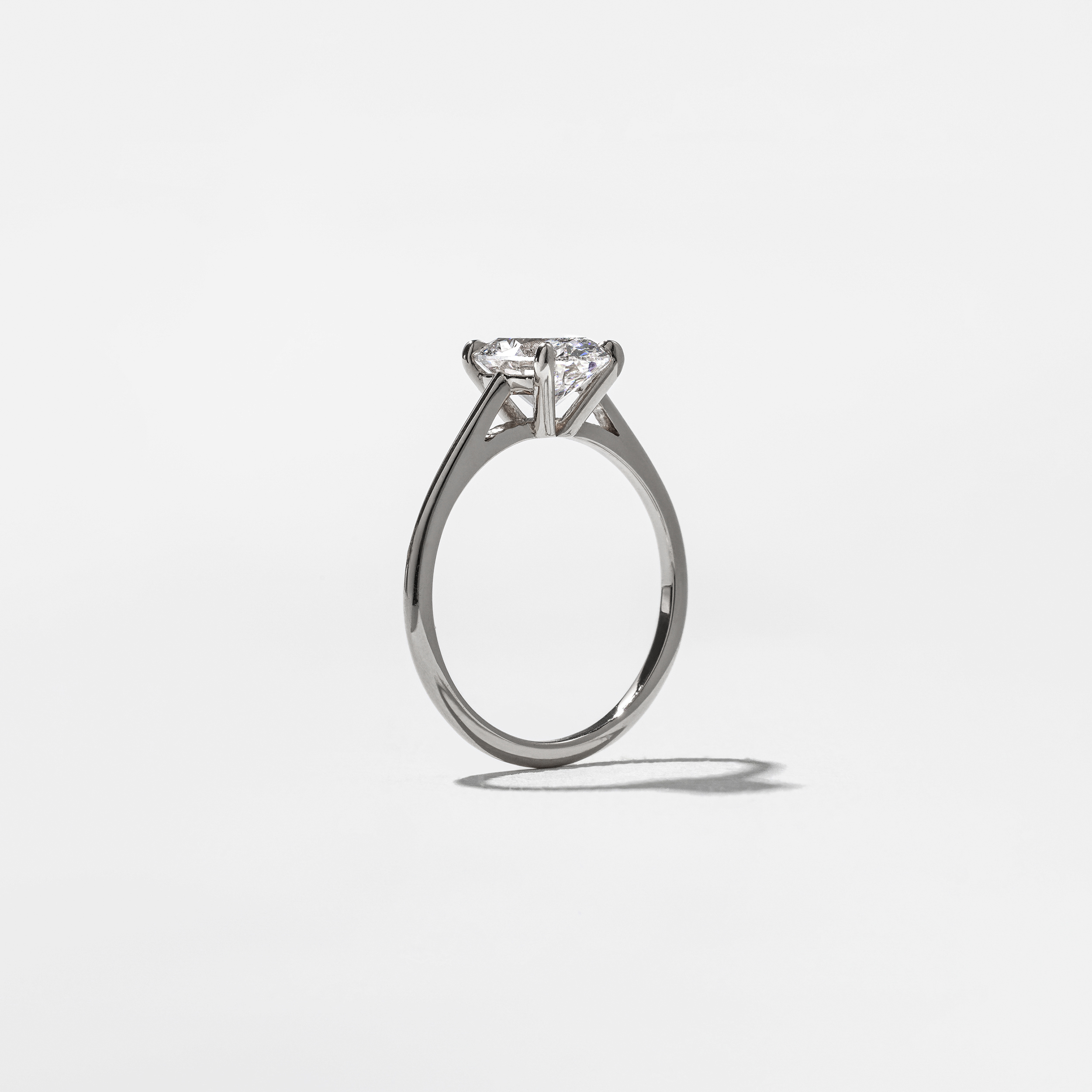 Iris Oval Solitaire in 14k White Gold – view 5