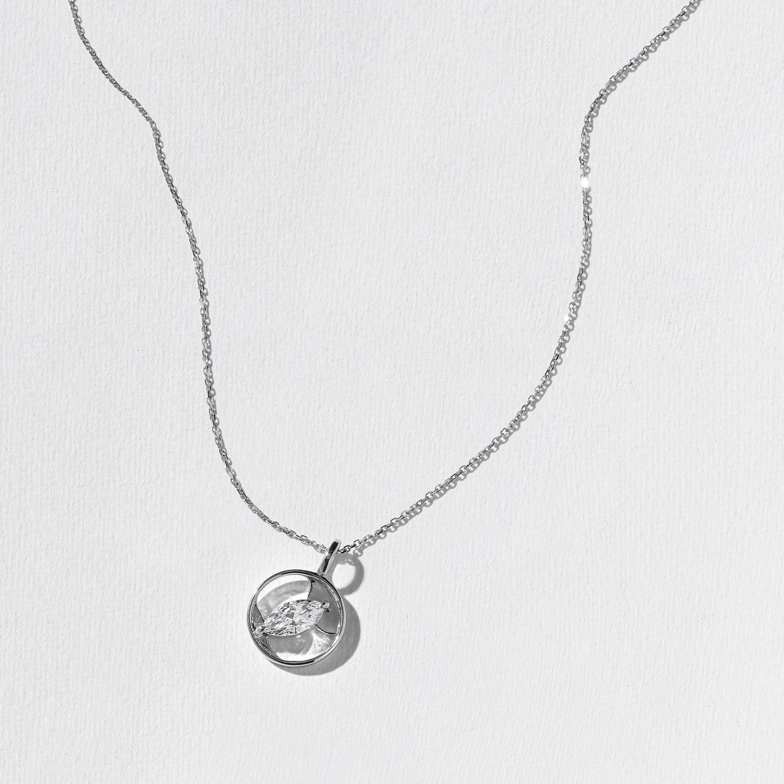 Cairo Marquise Diamond Necklace in 14k White Gold