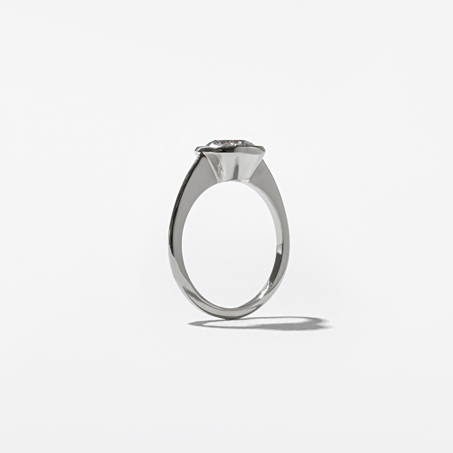 Bailey Oval Solitaire in 18k White Gold – view 5