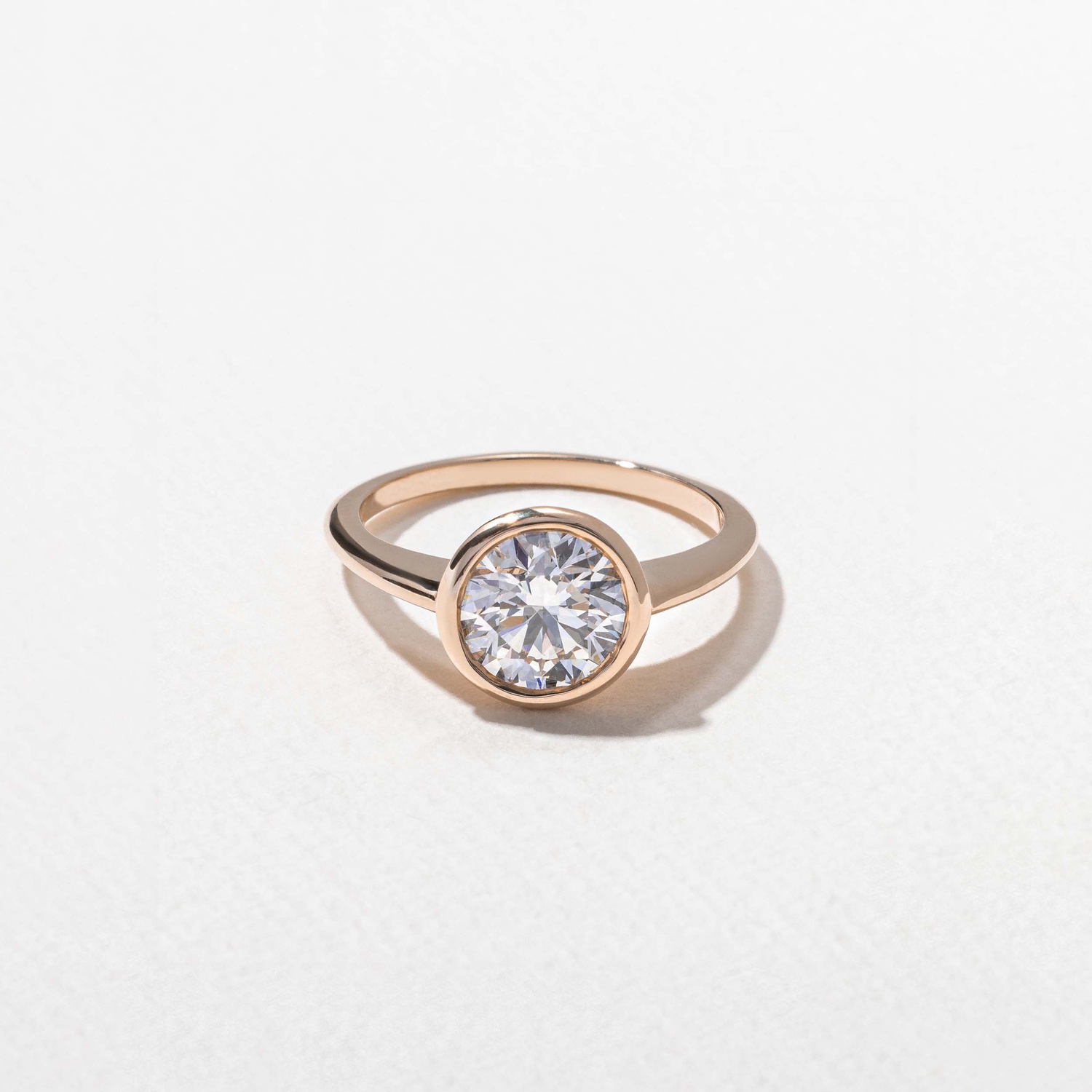 Bailey Round Solitaire in 14k Rose Gold
