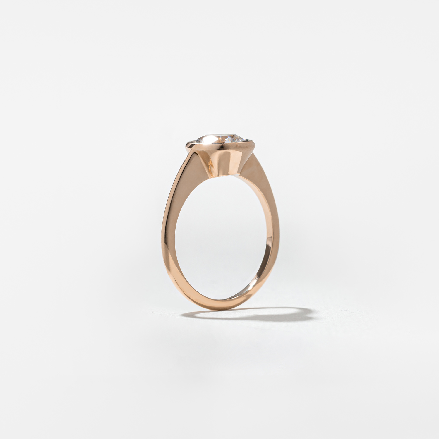 Bailey Round Solitaire in 14k Rose Gold – view 5