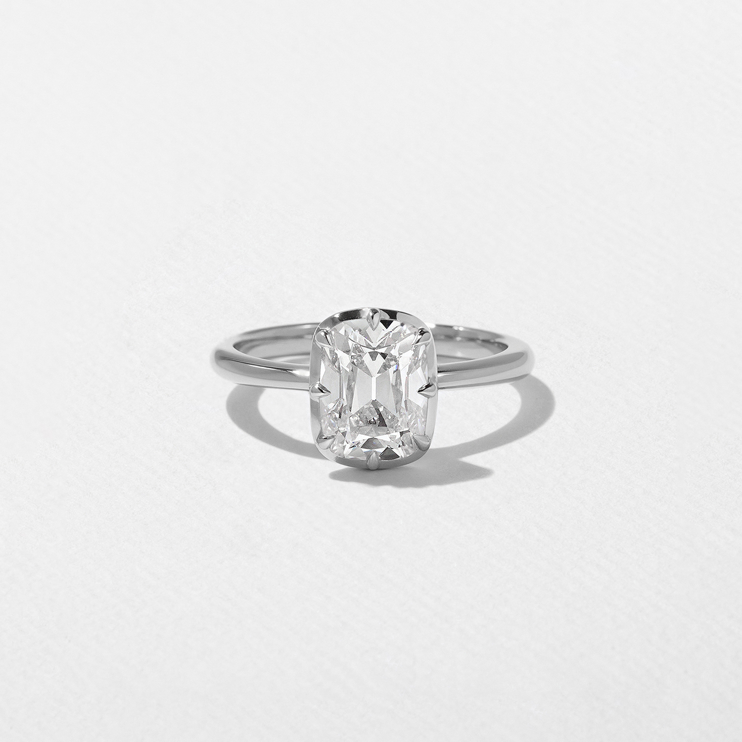 Daphne Antique Cushion in 14k White Gold