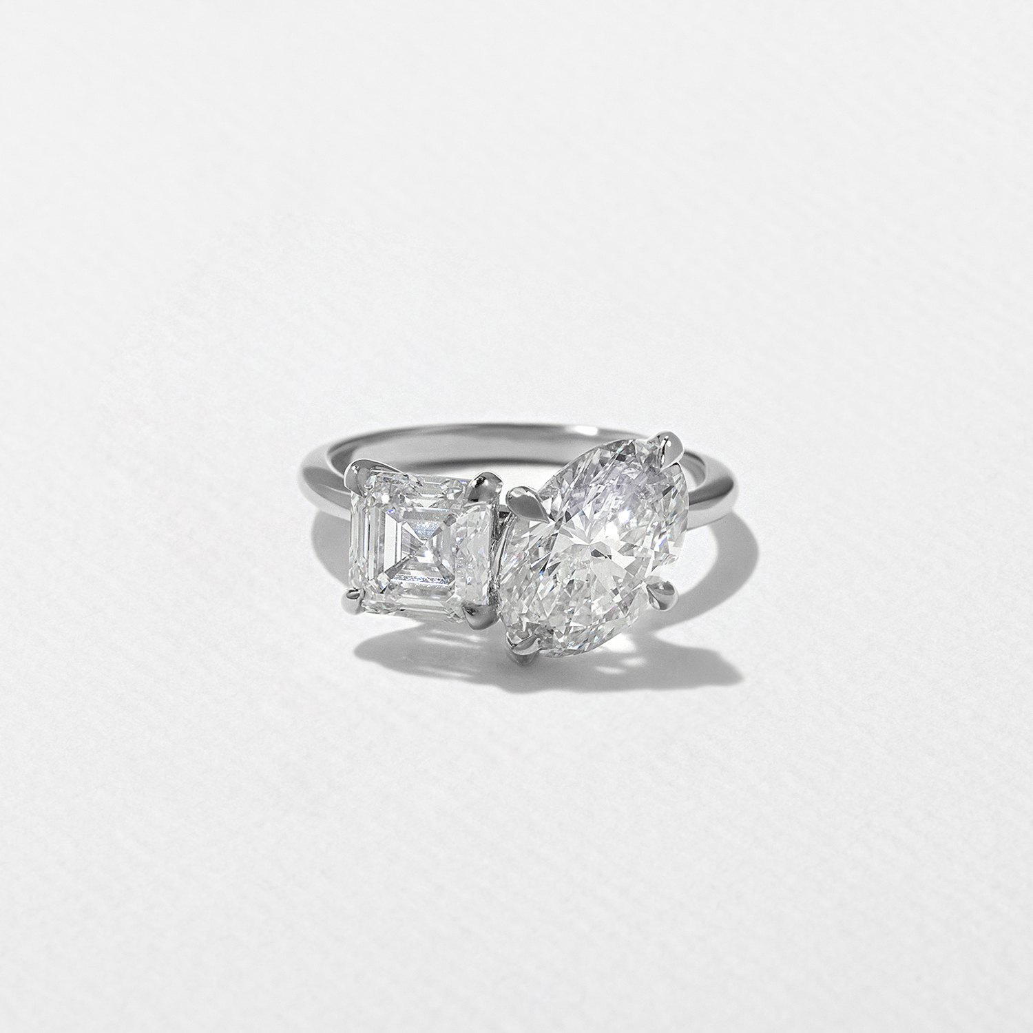 Vivi Grand Oval and Asscher in 14k White Gold