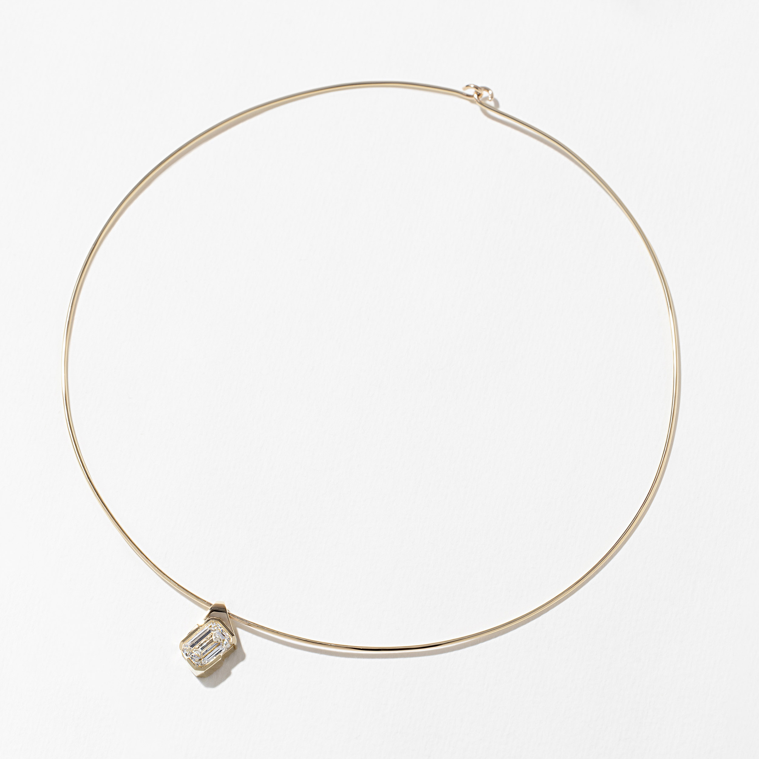 Rhodes Emerald-Cut Diamond Collar in 14k Yellow Gold