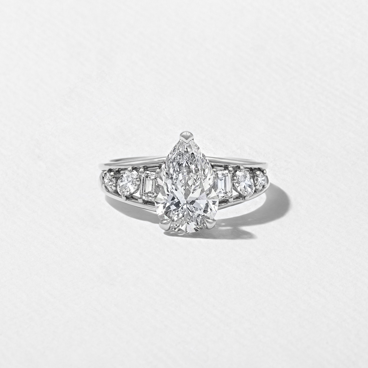 Marni Pear Solitaire in 18k White Gold