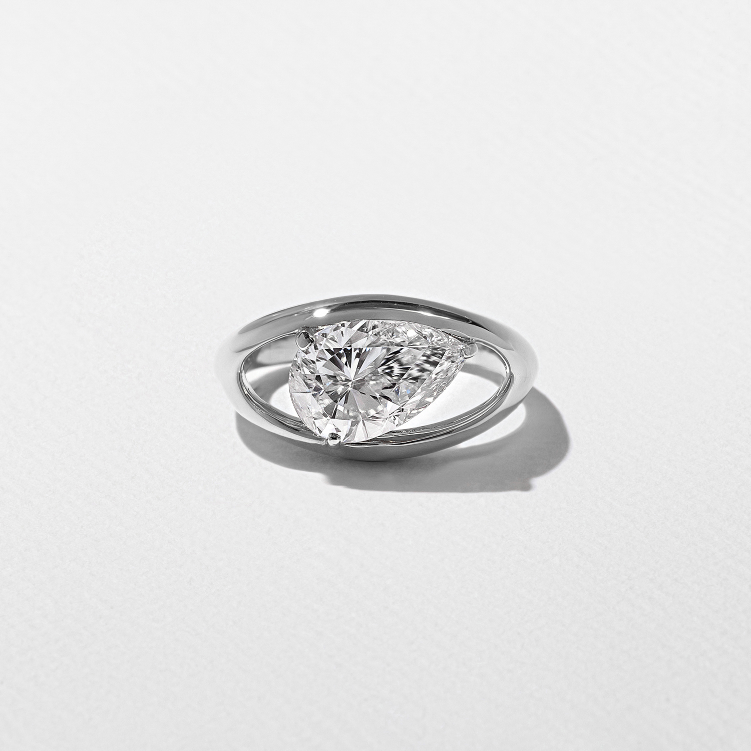 Monroe Pear in 14k White Gold