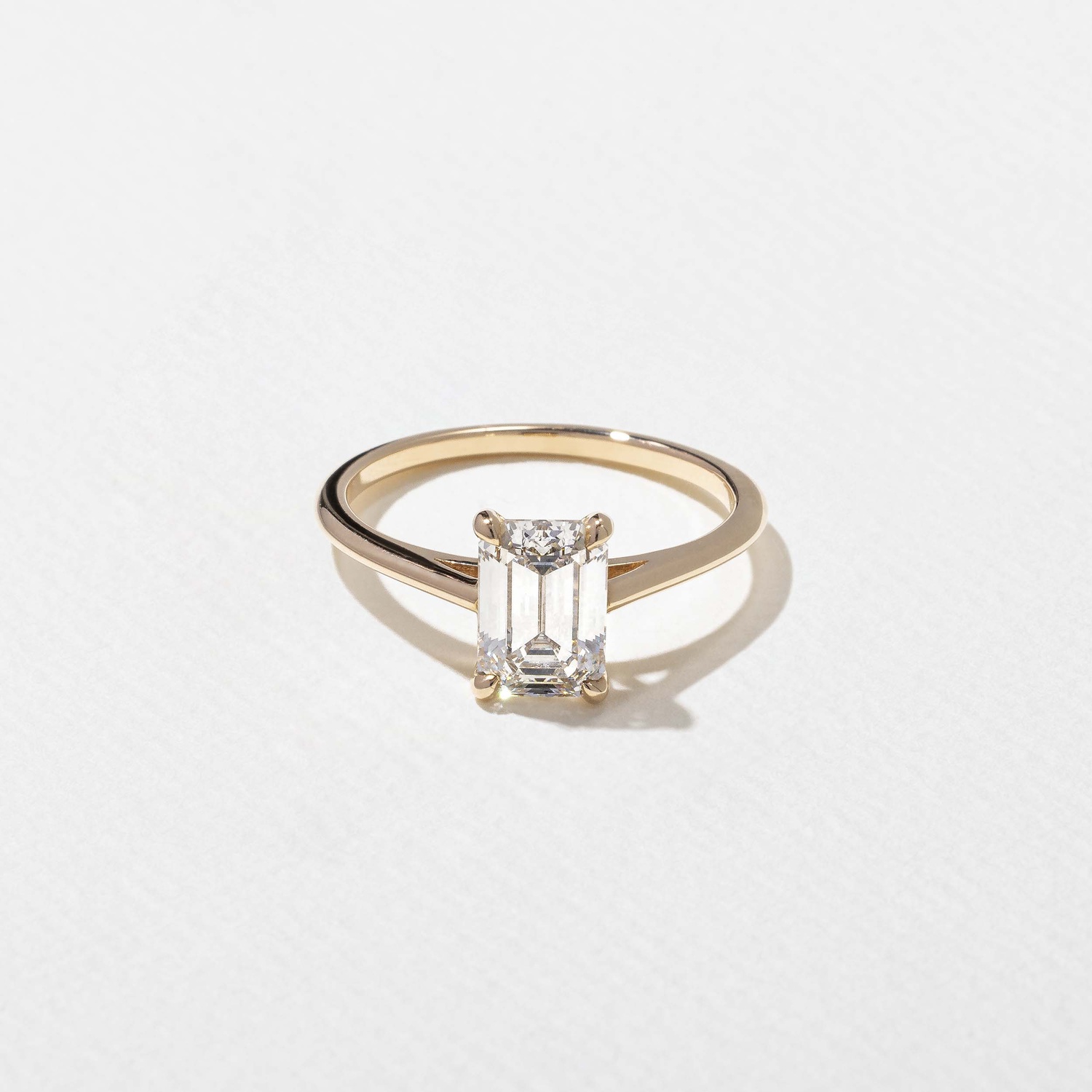 Iris Emerald-Cut Solitaire in 14k Yellow Gold