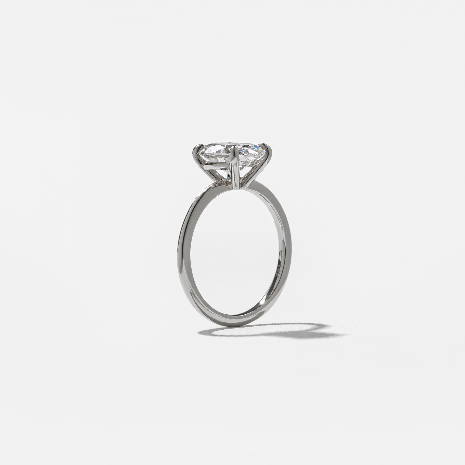 Grace Oval Solitaire in 18k White Gold – view 5