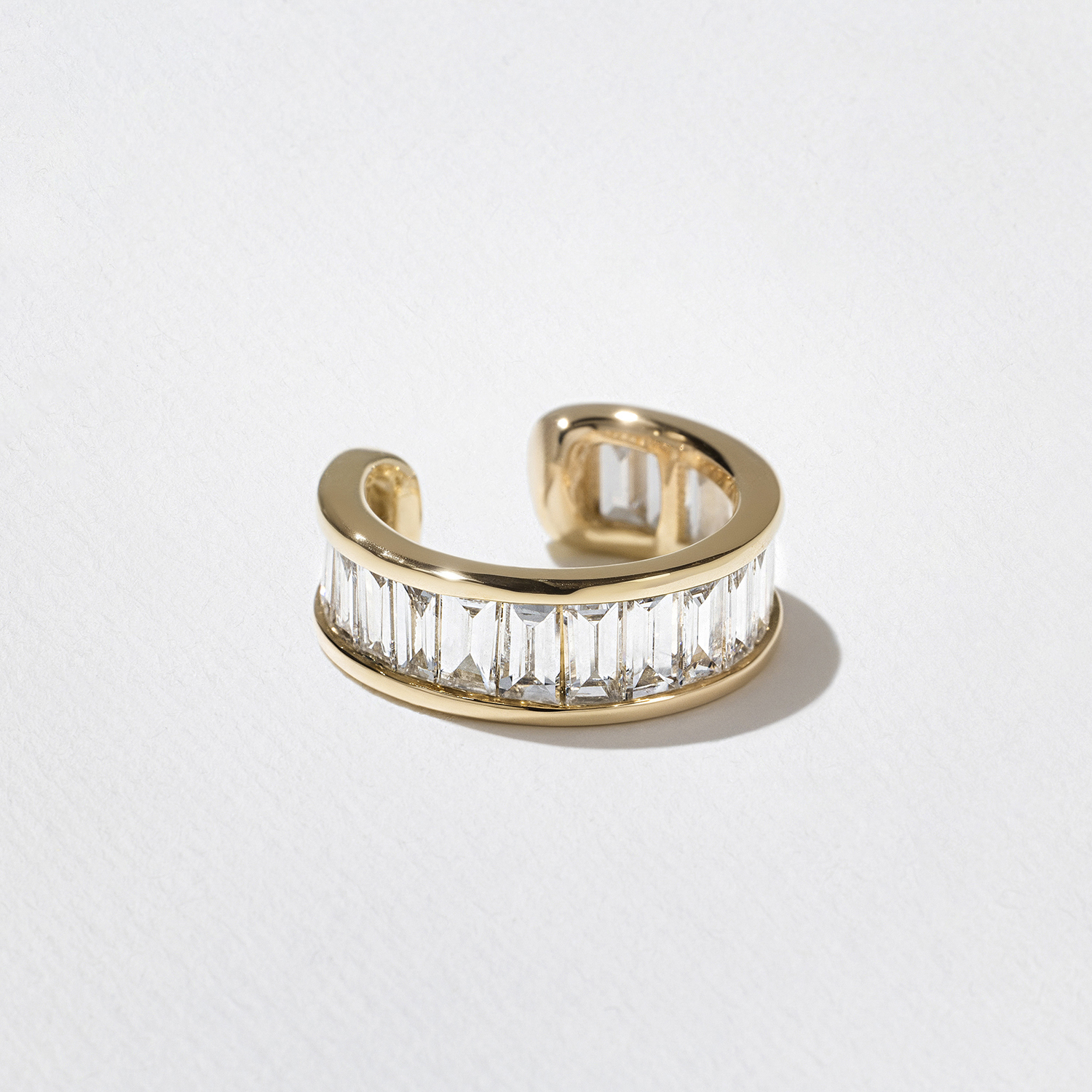 Baguette Diamond Ear Cuff in 14k Yellow Gold