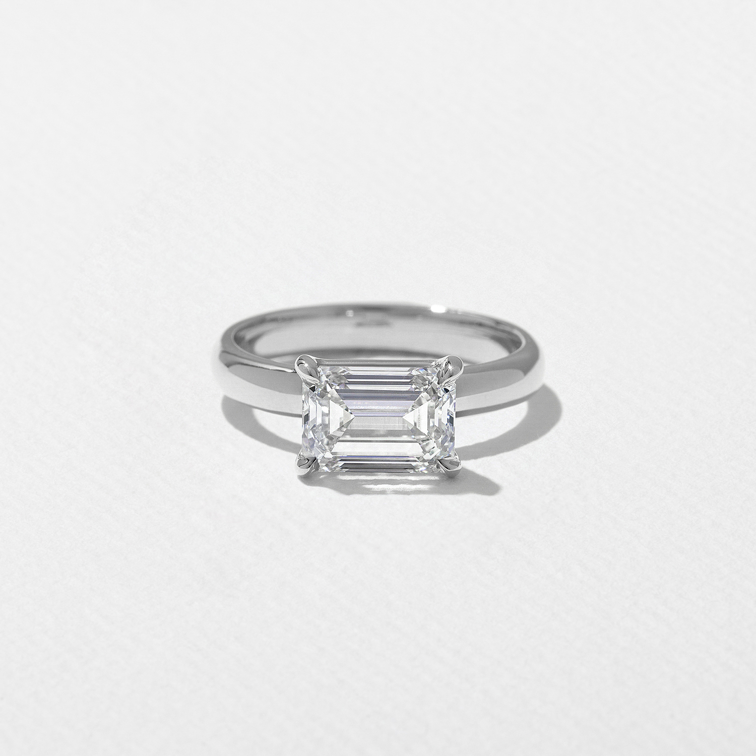 James Emerald-Cut in 18k White Gold