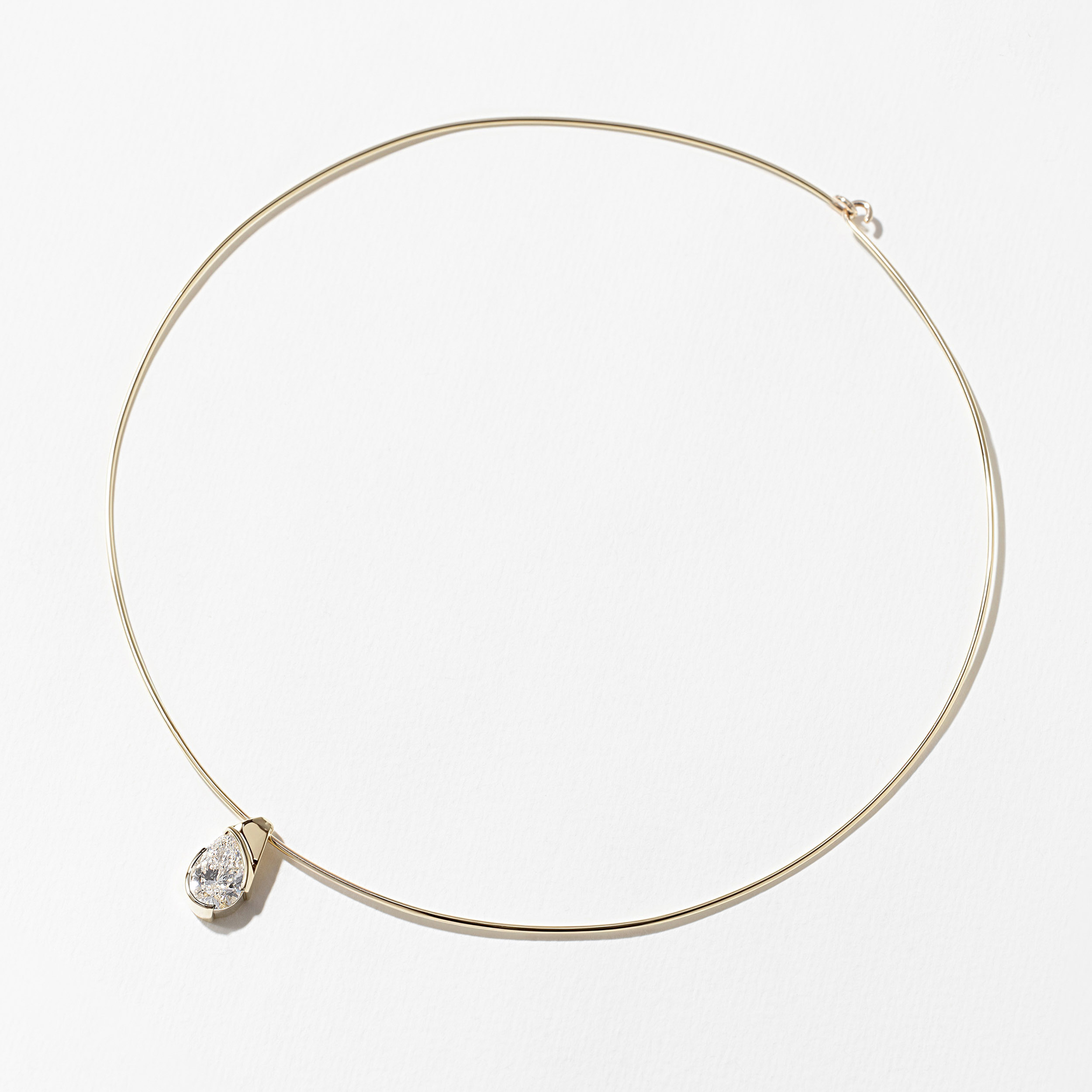 Rhodes Pear Diamond Collar in 14k Yellow Gold