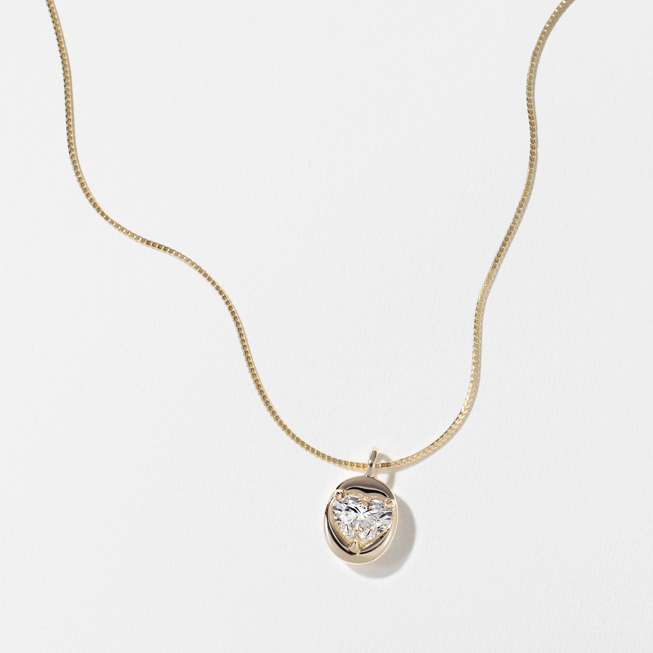 Delphi Heart Diamond Necklace in 14k Yellow Gold