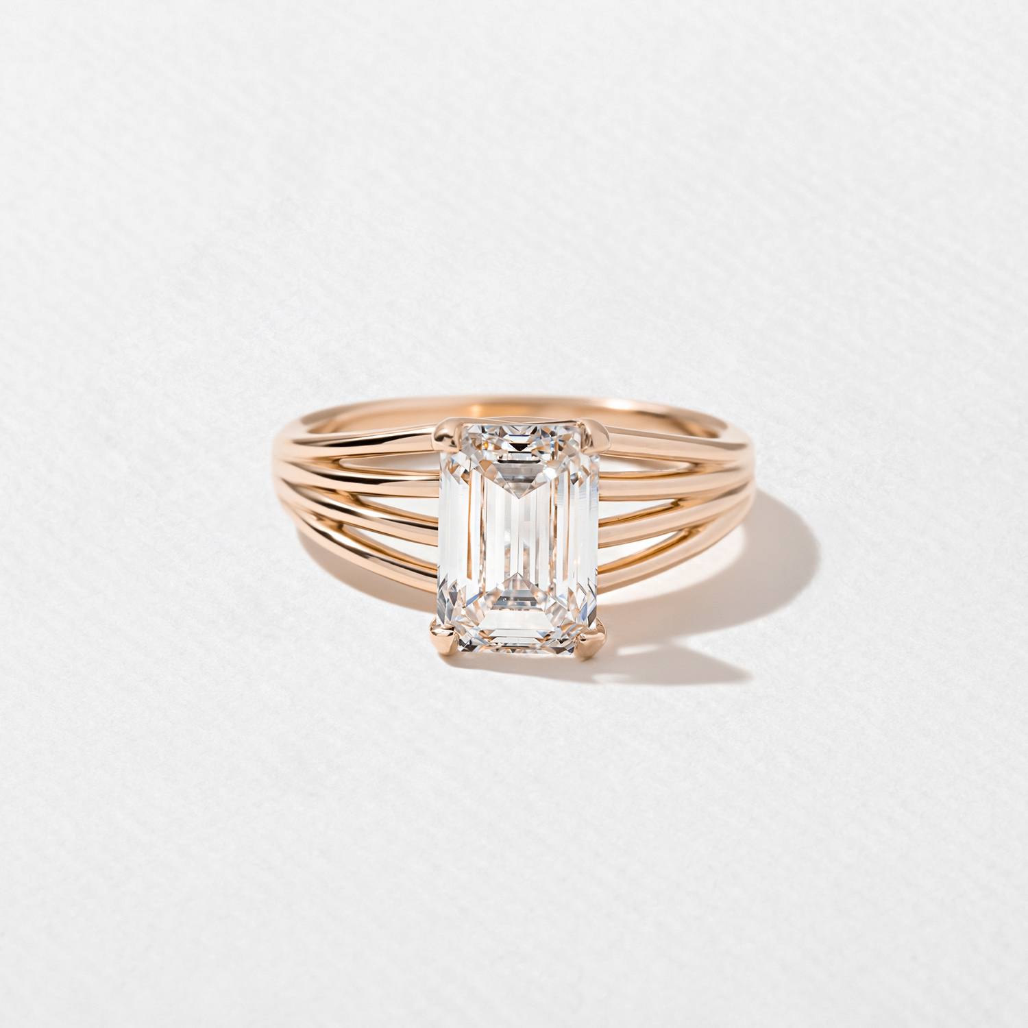 Scarlett Emerald-Cut Solitaire in 14k Rose Gold