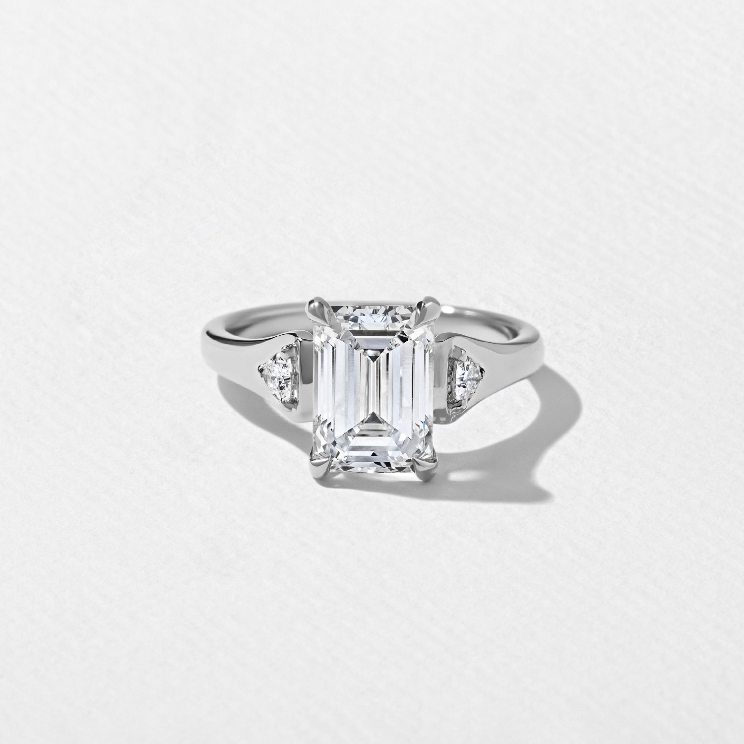 Cleo Emerald-Cut in 14k White Gold