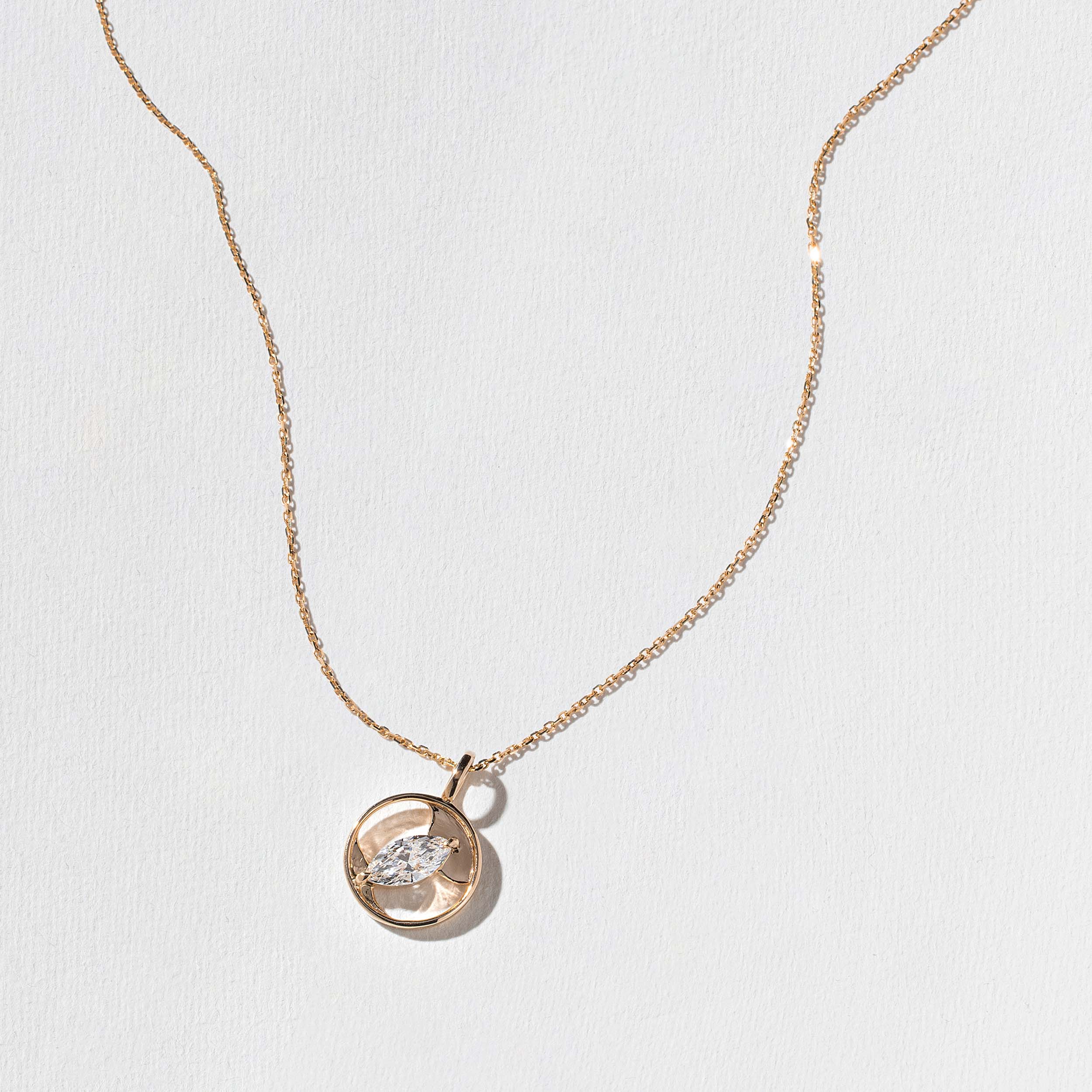 Cairo Marquise Diamond Necklace in 14k Rose Gold