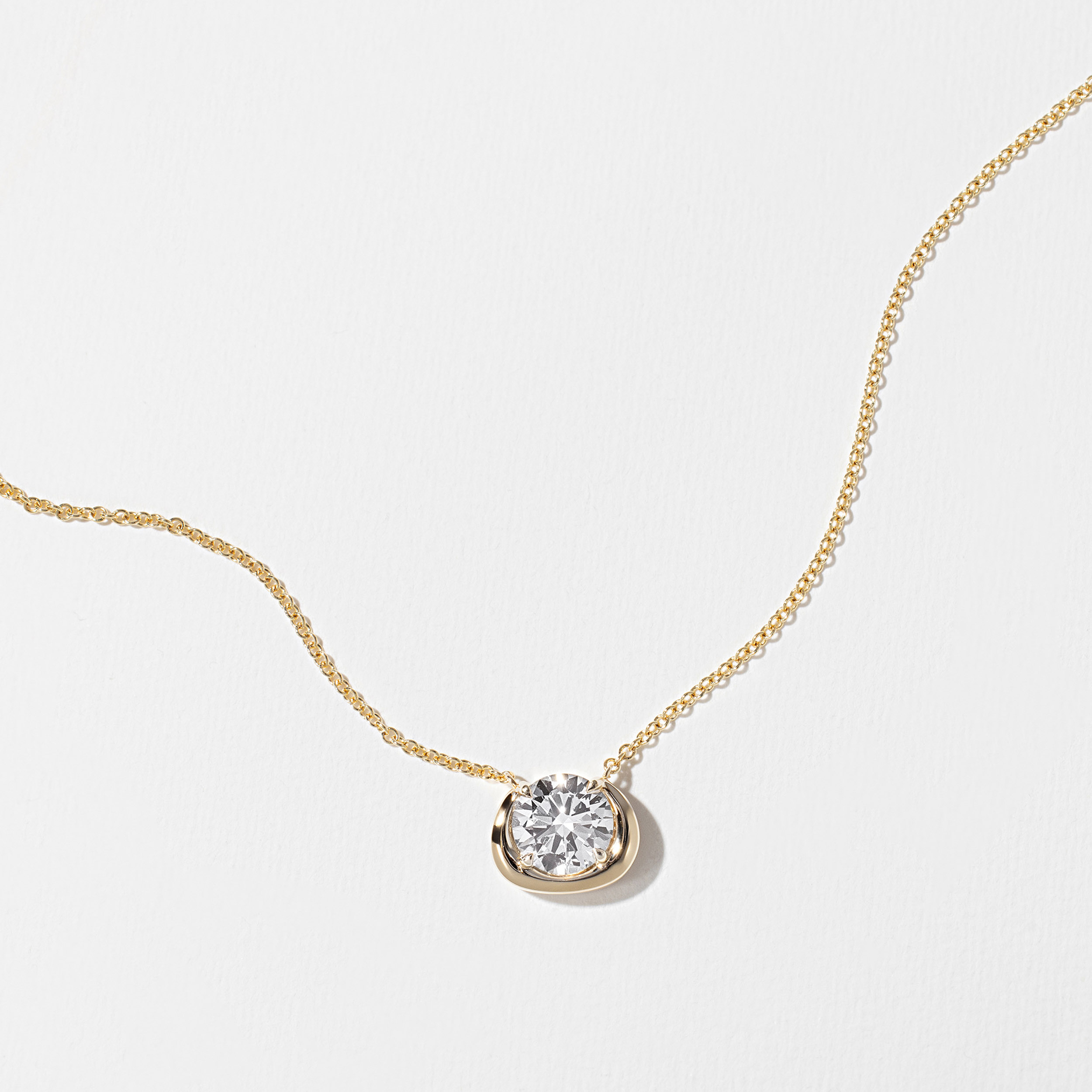Cove Diamond Necklace in 14k Yellow Gold