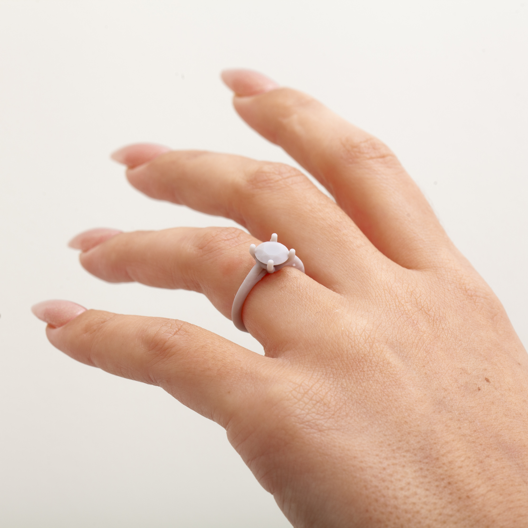 Iris Round Solitaire with Pavé in Resin