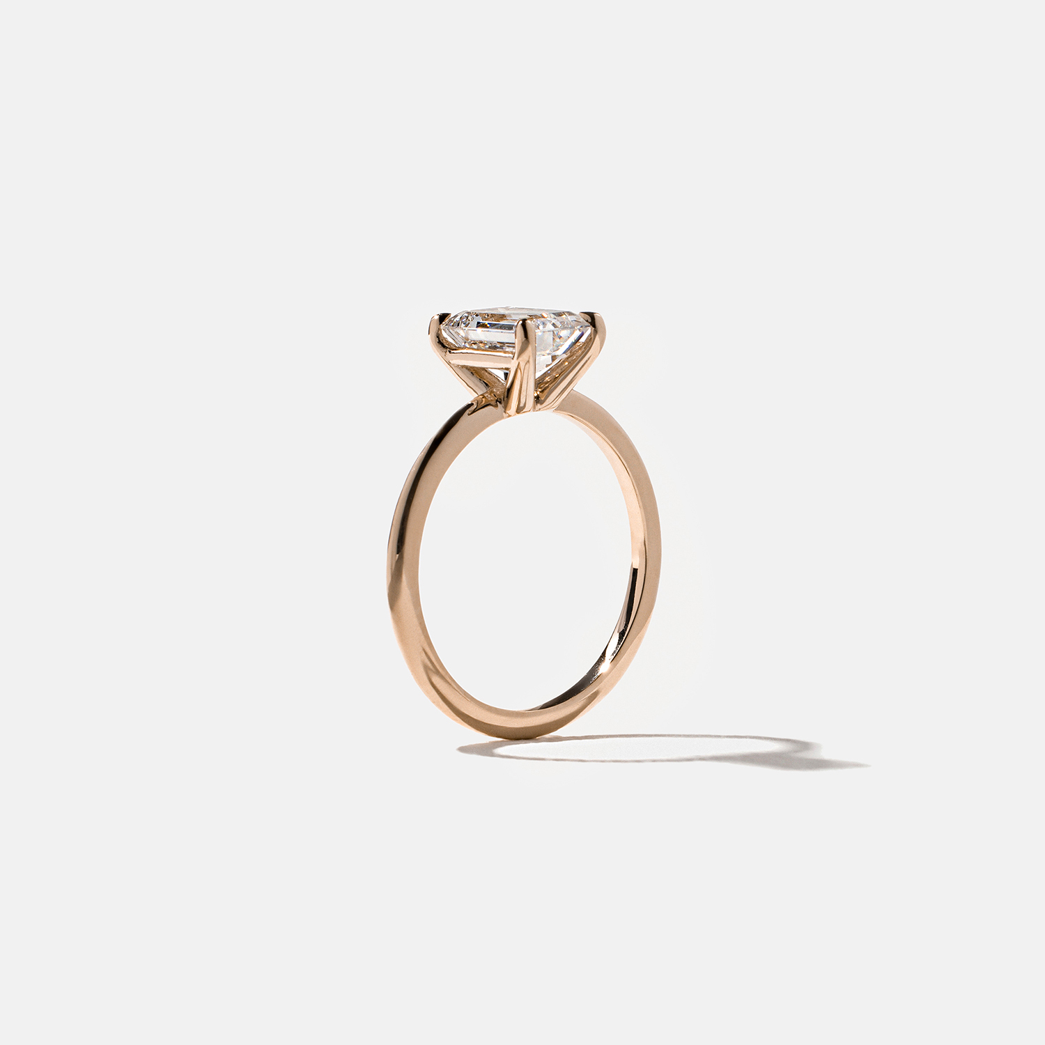 Grace Emerald-Cut Solitaire in 14k Rose Gold – view 5