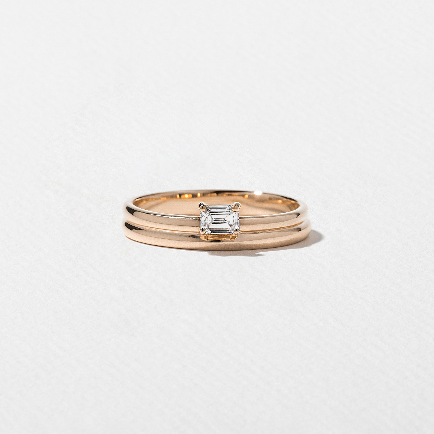 Serra Emerald-Cut in 14k Rose Gold