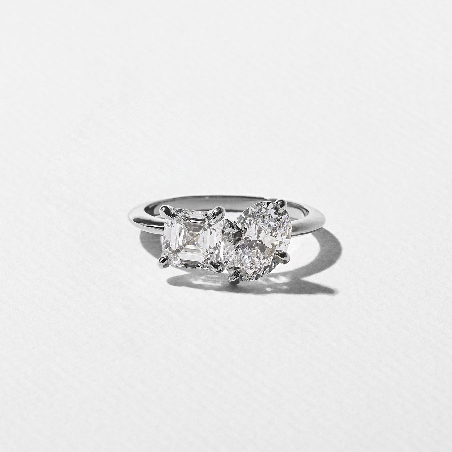 Vivi Oval and Asscher in 14k White Gold
