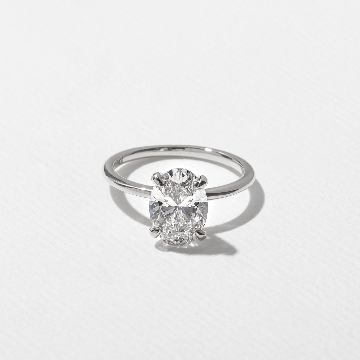 Grace Oval Solitaire in 14k White Gold