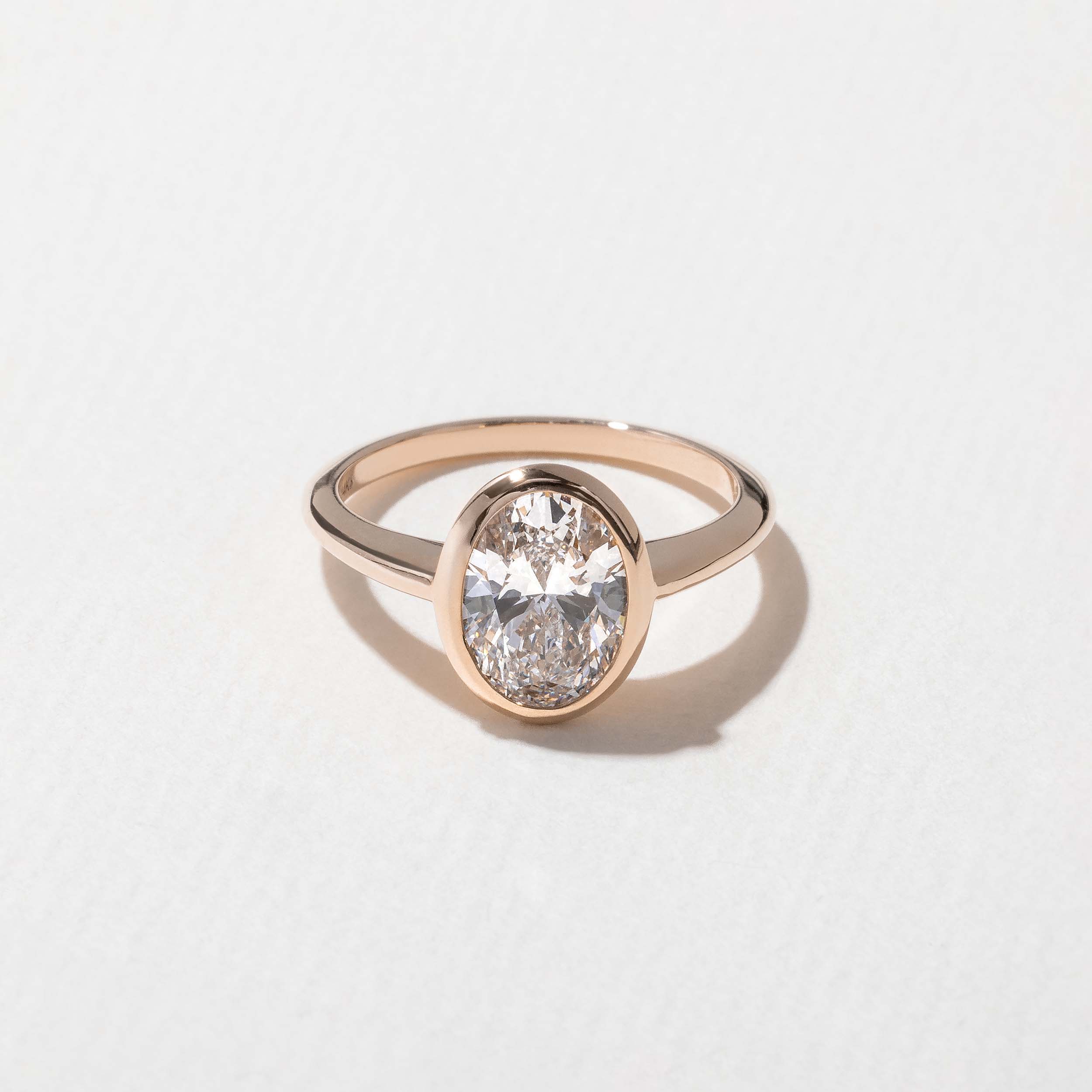 Bailey Oval Solitaire in 14k Rose Gold