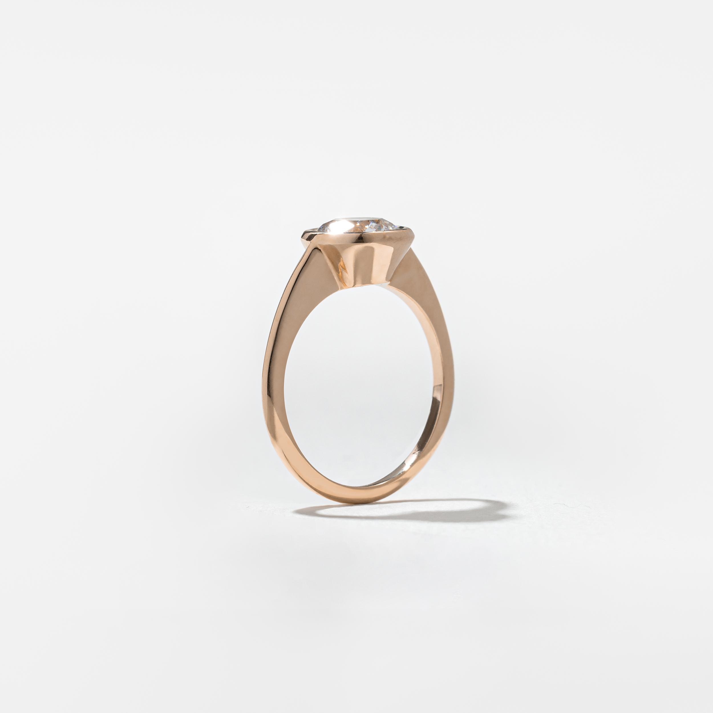 Bailey Oval Solitaire in 14k Rose Gold – view 5