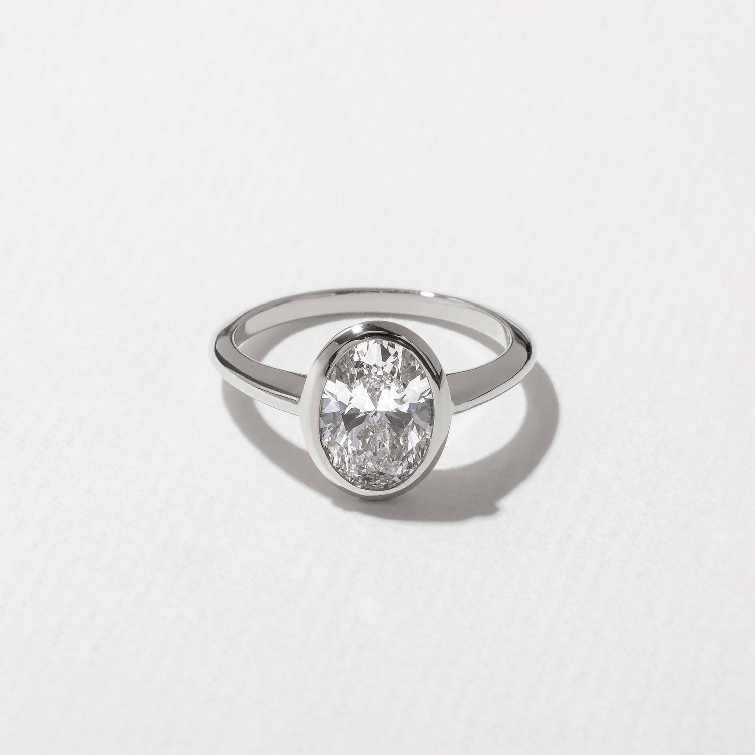 Bailey Oval Solitaire in Platinum