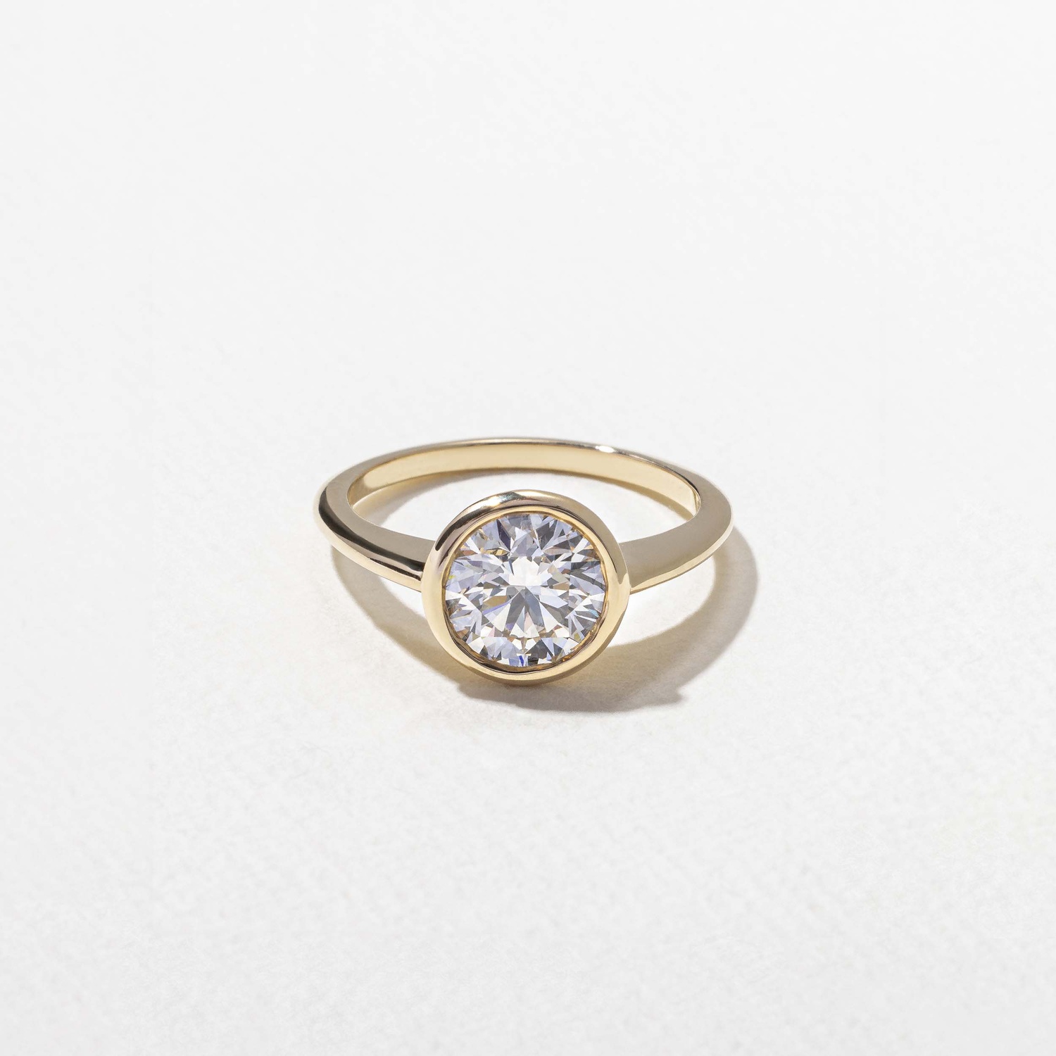 Bailey Round Solitaire in 18k Yellow Gold