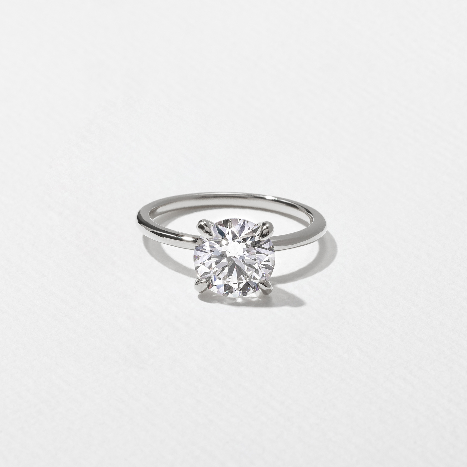 Grace Round Solitaire in 14k White Gold