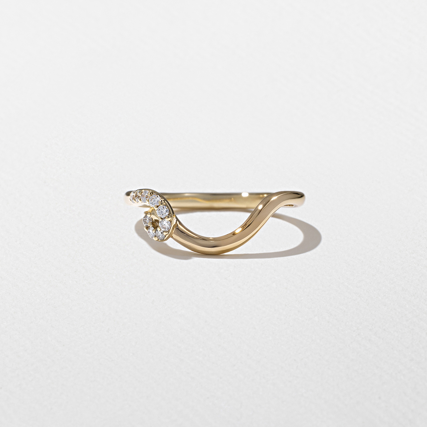 Twist with Pavé in 14k Yellow Gold