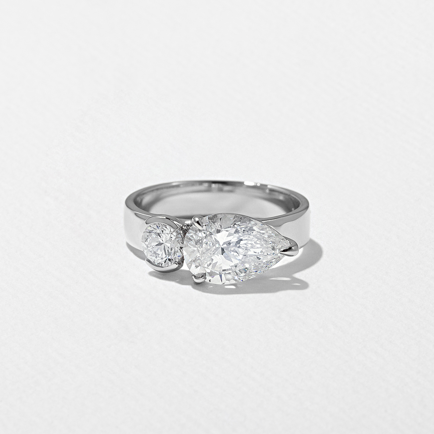 Henri Grand Pear in 14k White Gold