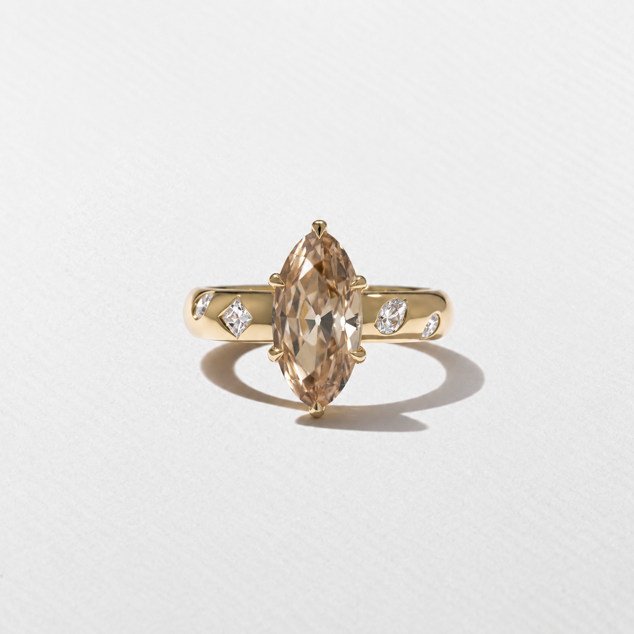 Skylar Champagne Diamond in 18k Yellow Gold