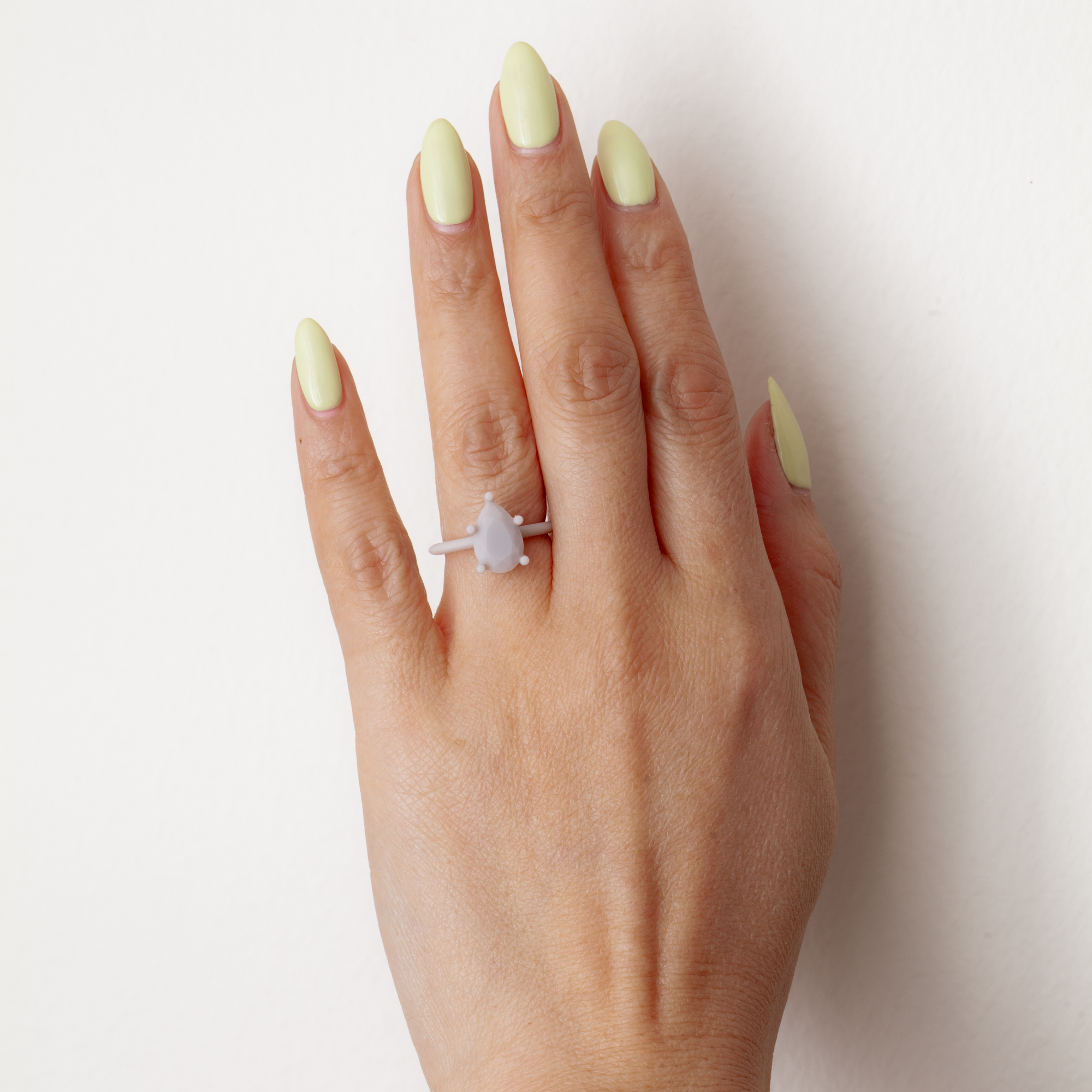 Grace Pear Solitaire in Resin