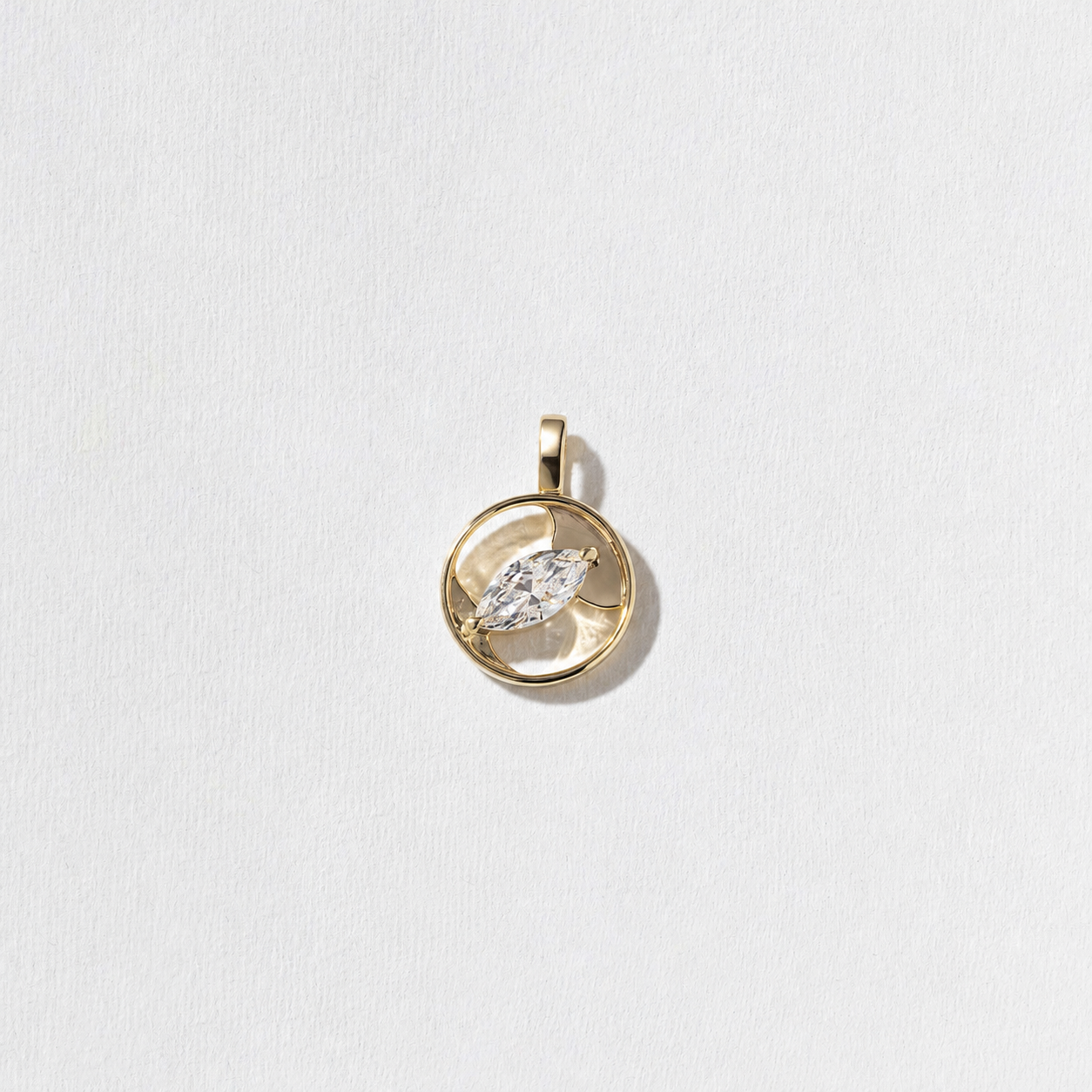 Cairo Marquise Diamond Pendant in 14k Yellow Gold