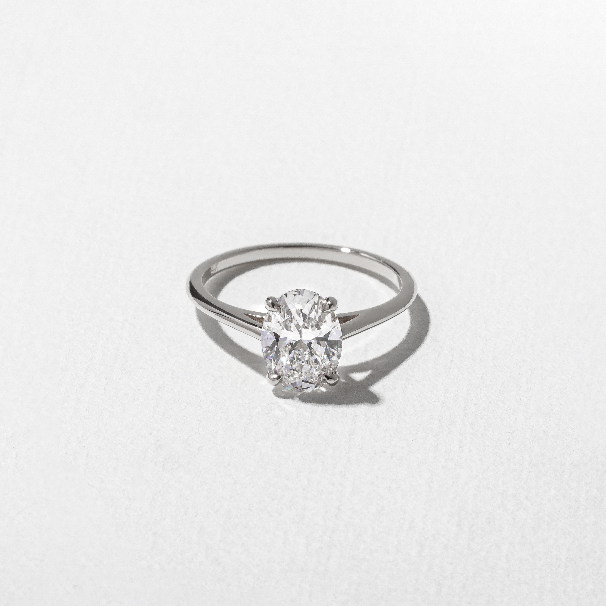 Iris Oval Solitaire in 18k White Gold