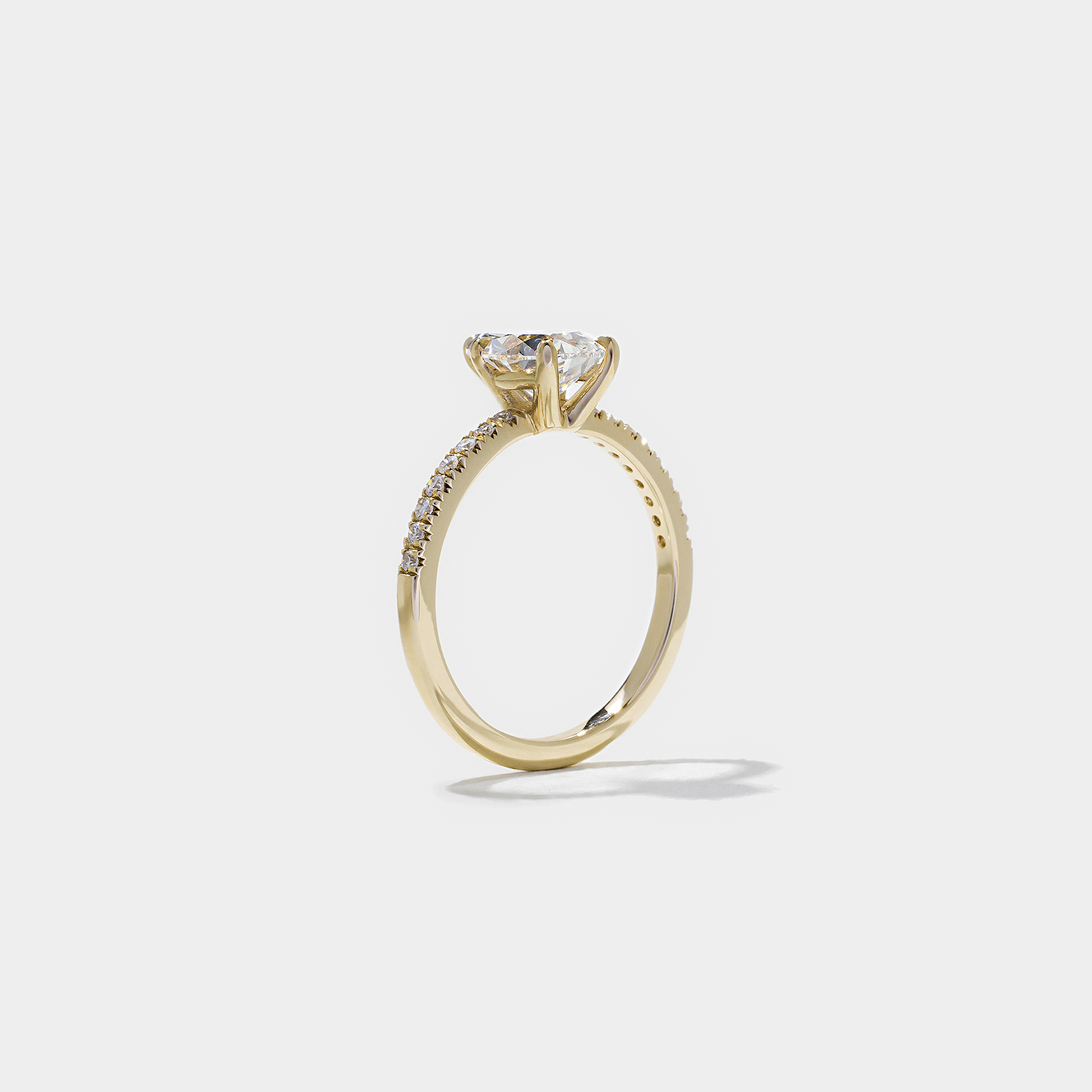 Grace Pear Solitaire with Pavé in 18k Yellow Gold – view 5