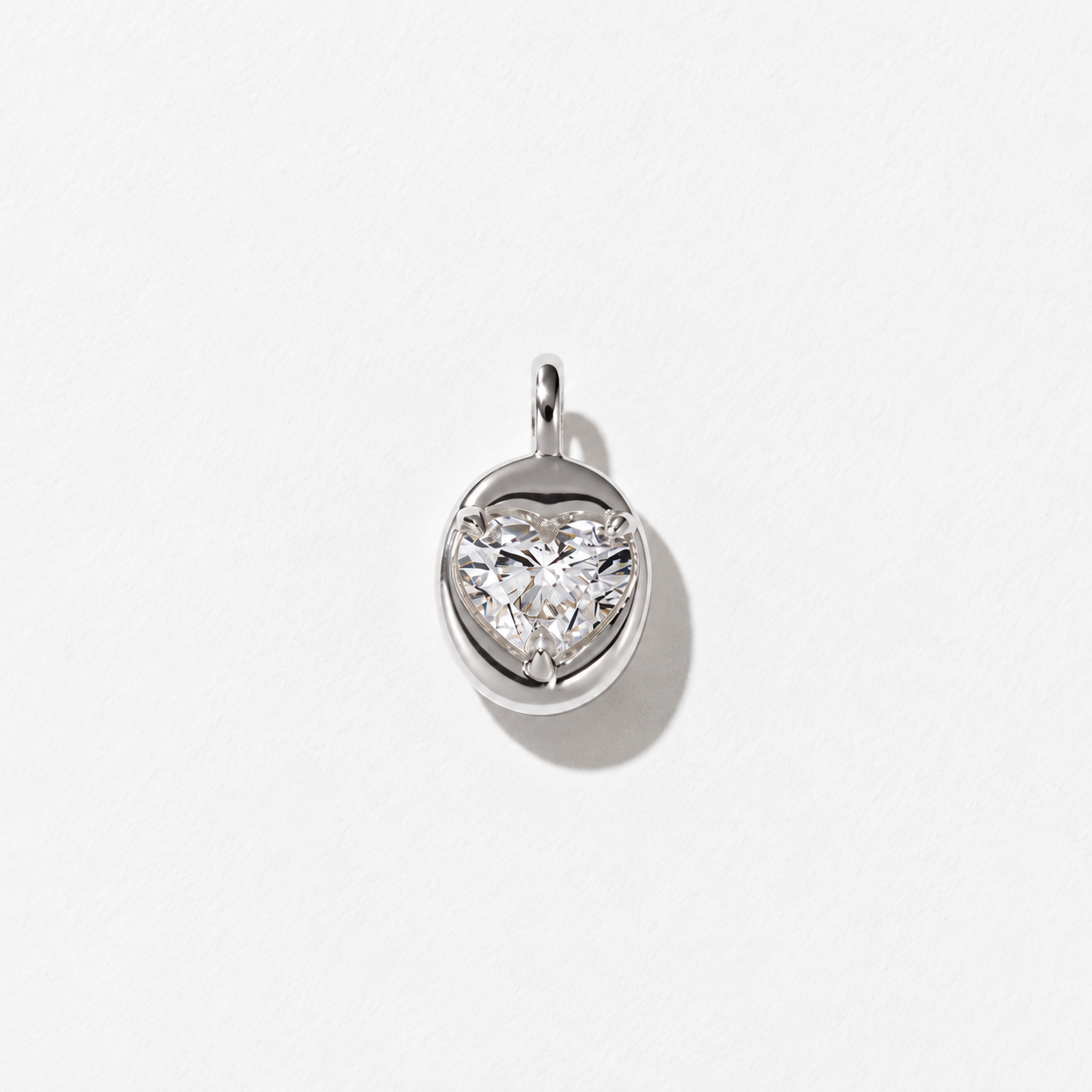 Delphi Heart Diamond Pendant in 14k White Gold