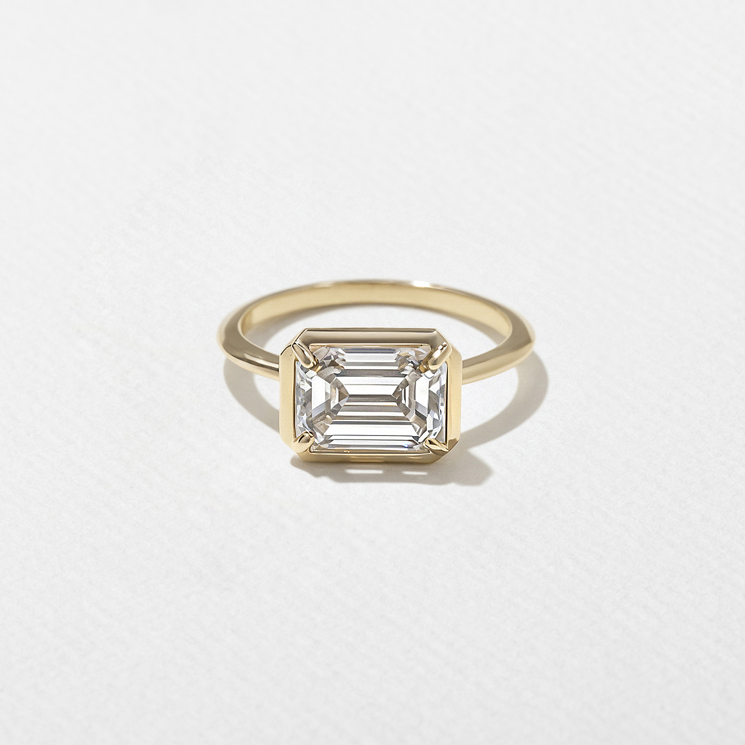 August Emerald-Cut in 14k Yellow Gold