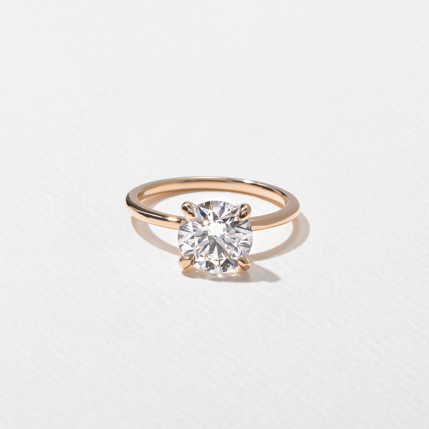 Grace Round Solitaire in 14k Rose Gold