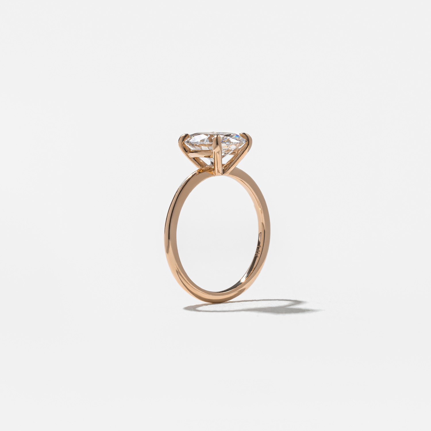 Grace Round Solitaire in 14k Rose Gold – view 5