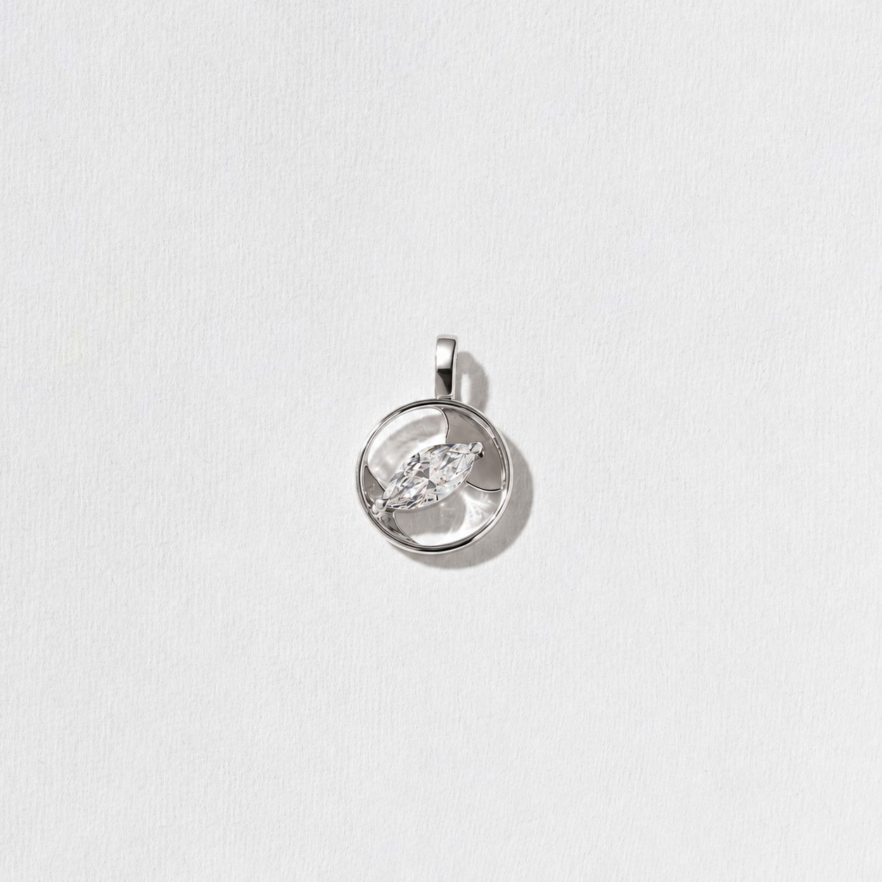 Cairo Marquise Diamond Pendant in 14k White Gold