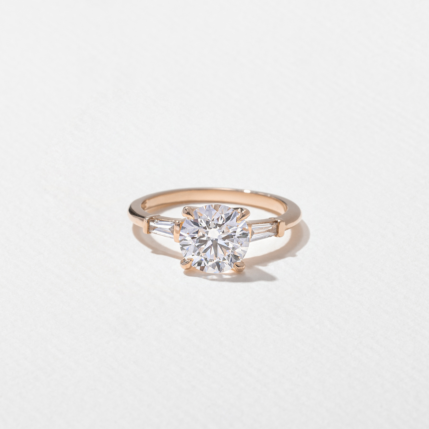 Trey Round  in 14k Rose Gold
